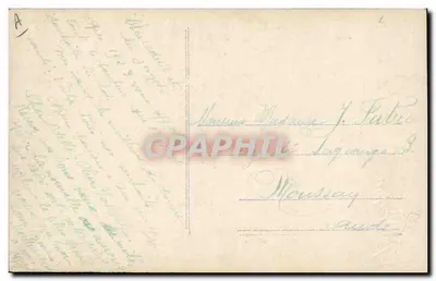 Carta de boas-vindas com o número 1 — decoração de visco e fita azul — editada por Rota, n° 5338 — Verso