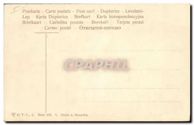 Bouquet de fleurs — ilustração botânica — D.T.C., série 279, Heide u. Buvardia — Verso