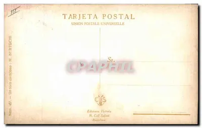 Byk — scena szopu — Wydawnictwo N. Coll Salièti, Barcelona, n° 487 — Rewers