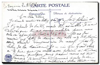 Bandeiras das nações — Bayonne — Thiéry Alné & Cie, Bayonne, Ab4 — Verso