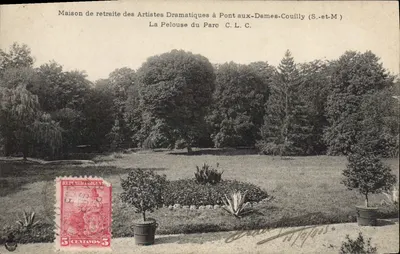 Casa de aposentadoria dos Artistas Dramáticos em Pont-aux-Dames-Couilly (S.-et-M.) — A Grama do Parque C.L.C.