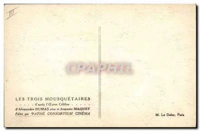 Os Três Mousquetaires — cena de filme — editado pela Pathé Consortium Cinéma — Verso