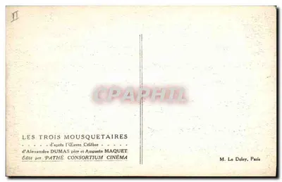 Os Três Mosqueteiros — segundo Alexandre Dumas pai e Auguste Maquet — editado por Pathé Consortium Cinéma — Verso