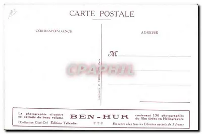 Ben-Hur vencedor — respondendo às aclamações da multidão — Coleção Ciné-Or, Edições Tallandier — Verso