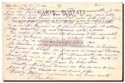 Bressanne na rynku — kobieta w fartuszku trzymająca koszyk — wydawca Geois-Frères, Chalon-sur-Saône, nr S-2 — Rewers