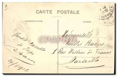 Kostiumy bressańskie — Wyd. Pap. J.-A. Durand, ul. Mostowa 4, Mâcon — Rewers