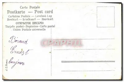 Flores e pássaros — Carta de vœux para uma boa festa — J.C. Paris — Verso