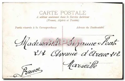 Navicella con fiori — Buon compleanno Louise — editore K.F., Parigi, 1919 — Verso
