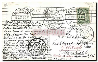 Dziewczyna grająca w tenis w nocy — ilustracja F. P. Kinzinger — wydawca nie widoczny — Rewers