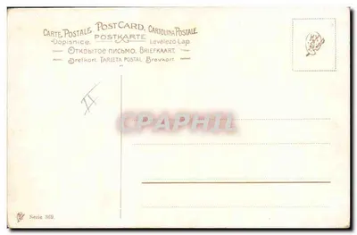 Bilhete postal antigo Fantasia Flores — Verso
