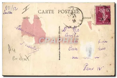 La Course Landaise — Wejście Ecarteurów — Bromotyp Gautreau (Gironde) nr 1101 — Rewers