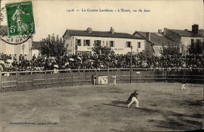 La Course Landaise - L'Écart, vu de face — Bromotypie Gautreau, Langon (Gironde) — n°1416
