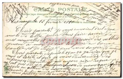 De klasse — 1907 — De brief naar het land — Uitgever Liv. & Cie, n° 7584 Infanterie — Achterkant