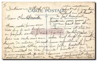 Árvore monumental em um parque — Contremont — Carta postal n° II — Verso