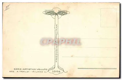 Peras y albaricoques — naturaleza muerta — Edición A. Traldi, Milán, serie 1004 — Reverso