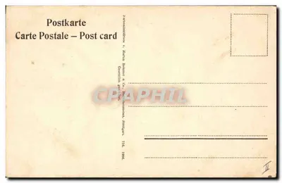 Owoce śliwki na gałęzi — ilustracja botaniczna — wydawca: Internationale Druck v. Marta Rommel & Co., Stuttgart — Rewers