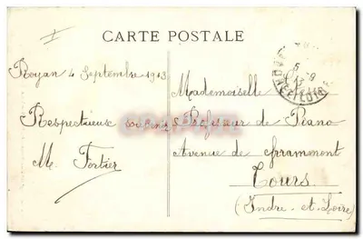 Fary Cordouan — Obrzeża ROYAN — Wydane przez inżyniera optyka Romana Hekkia, 3, rue Gambetta, Royan — Rewers