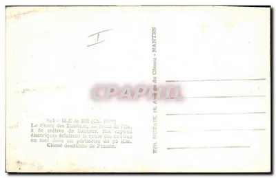 Fary Balin – Wyspa Ré (Ch. M°) – Wyd. NOZAIS, 18, Avenue du Coteau - NANTES — Rewers