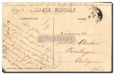 Stara pocztówka Molo Grau w Roi Le jetee — Rewers