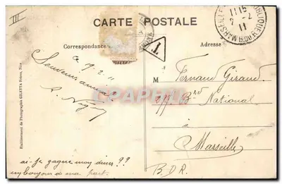 Bilhete postal antigo Carnaval de Nice XXXIX Carro da Senhora Carnaval — Verso