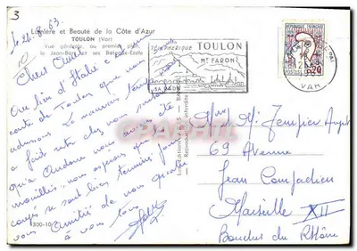 Toulon — Vista geral e beleza da Costa Azul, o Jean-Bart e seus Barcos-Escola — Teleférico Toulon Mt Faron — Verso