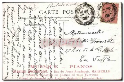 Mme Buisson — Retrato em traje de atriz — Editor Benque — Verso