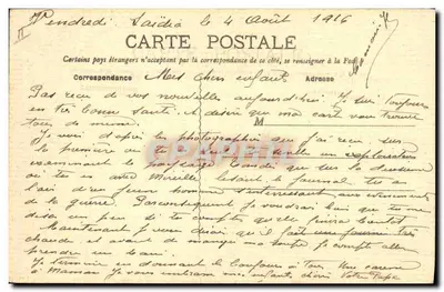 Tlemcen — Parque de Boulogne — Edição Henry, Tlemcen — Verso