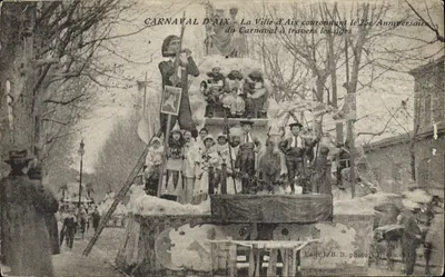 Carnaval de Aix — A Cidade de Aix coroando o 25º Aniversário do Carnaval ao longo dos tempos — Edit. J.B.B. foto Varreau e Dome