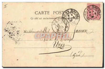 Młoda kobieta w stroju w stylu victoriańskim — Mâconnaise, wydawca — datowana 12 kwietnia 1903 — Rewers