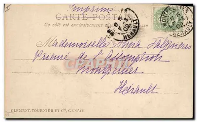Pierrot Blazé — Lembranças afetuosas — Clément, Tournier et Cie, Genève — Verso