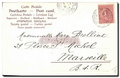 Crianças brincando em uma ramagem florida — Editor: Carte Postale (verso) — Número de série não visível — Verso