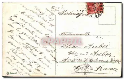 Wesołych Świąt — Paryż, 2 stycznia 1908 — wydawca nieznany, numer serii nie widoczny — Rewers