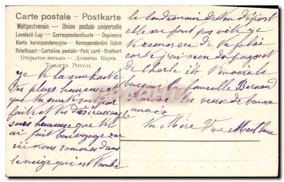 Violette e colombi — Buon anno — Cartolina postale dell'Unione postale universale — Verso