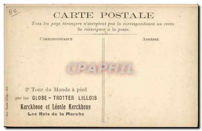 Kerckhove e Léonie Kerckhove — 2º Tour do Mundo a Pé — Globe-Trotter Lillois — Verso