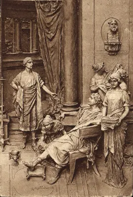 Vinicio in casa di Petronio — Escultura de D. Mastroianni — Made in Italy