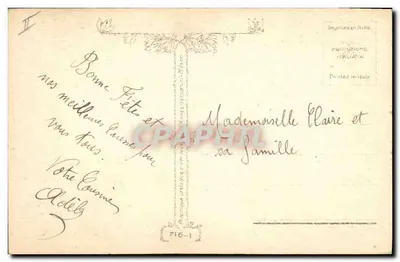 Natividade — cena de Natal — G. Norini, série 716-1 — Verso