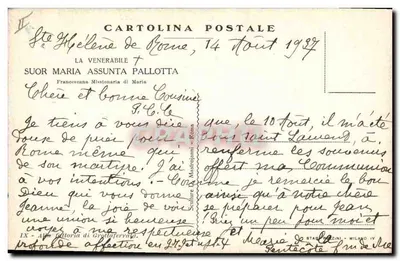 Irmã Maria Assunta Pallotta — Irmã missionária — editor Mastroianni — Verso