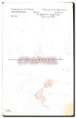 Bilhete postal antigo Fantasia Ilustrador Mastroianni Rivalite — Verso