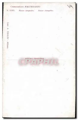 Amor campestre — Sujeto romântico em um campo de trigo — D. Mastroianni, editor Traldi, Milão, n° 01302 — Verso