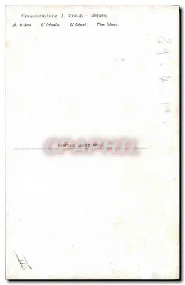 Um casal diante do pôr do sol — cena romântica — Cromoscutura A. Traldi, N. 01304 — Verso