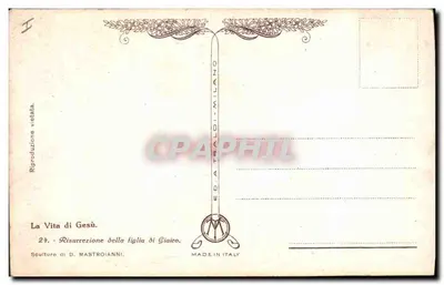 Ressurreição da filha de Jairus — Esculturas de D. Mastroiani — Made in Italy — Verso