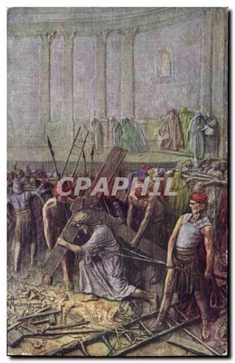 Jesus carregando a cruz — Série 'Vida de Cristo' por Mastroiani — Edição A. Noyer, Paris