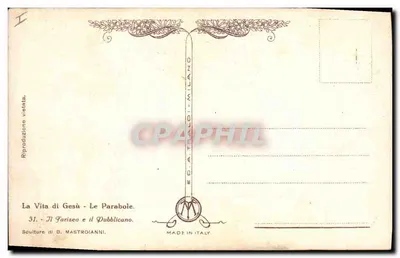 O Fariseu e o Publicano — Esculturas de D. Mastrogiani — Made in Italy — Verso