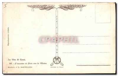 O encontro de Jesus com a Mãe — A Vida de Jesus, n°40 — Esculturas de D. Mastroianni — Verso