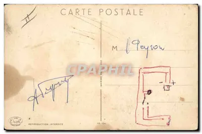 Bouquet de roses dans un panier — illustration signée .A.B. — Éditeur Eviol, n° 46-124 — Verso