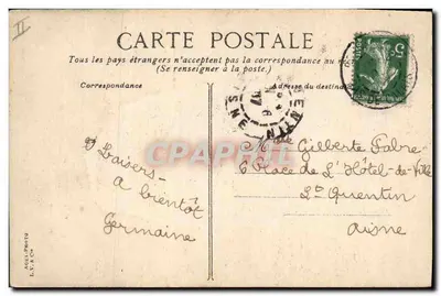 Molo na Wyspie Ré — widok z budynkiem — wydawca A. V. & Cie — Rewers
