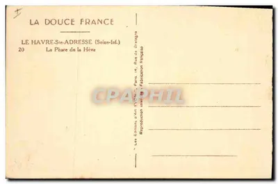 Farynka La Hève — Le Havre — Wydawnictwo Sztuki YON, Paryż — Rewers