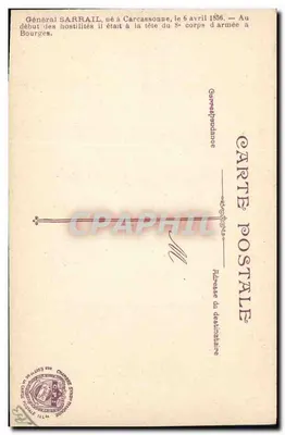 Geral Sarrail — Retrato militar — Foto Henri Manuel, Paris — Verso