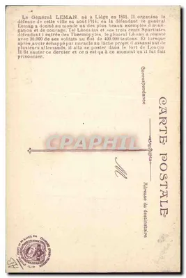 Geral Léman — Defensor de Liège — Vélemens Thiéry, Marselha — Verso
