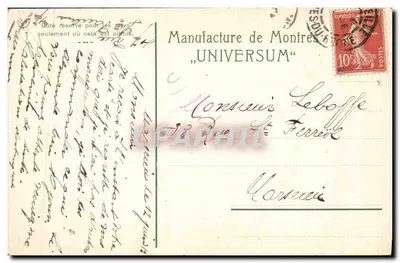 Beeld van de Horlogefabriek 'UNIVERSUM' — onbekende uitgever, serie-nummer 1132 — Achterkant